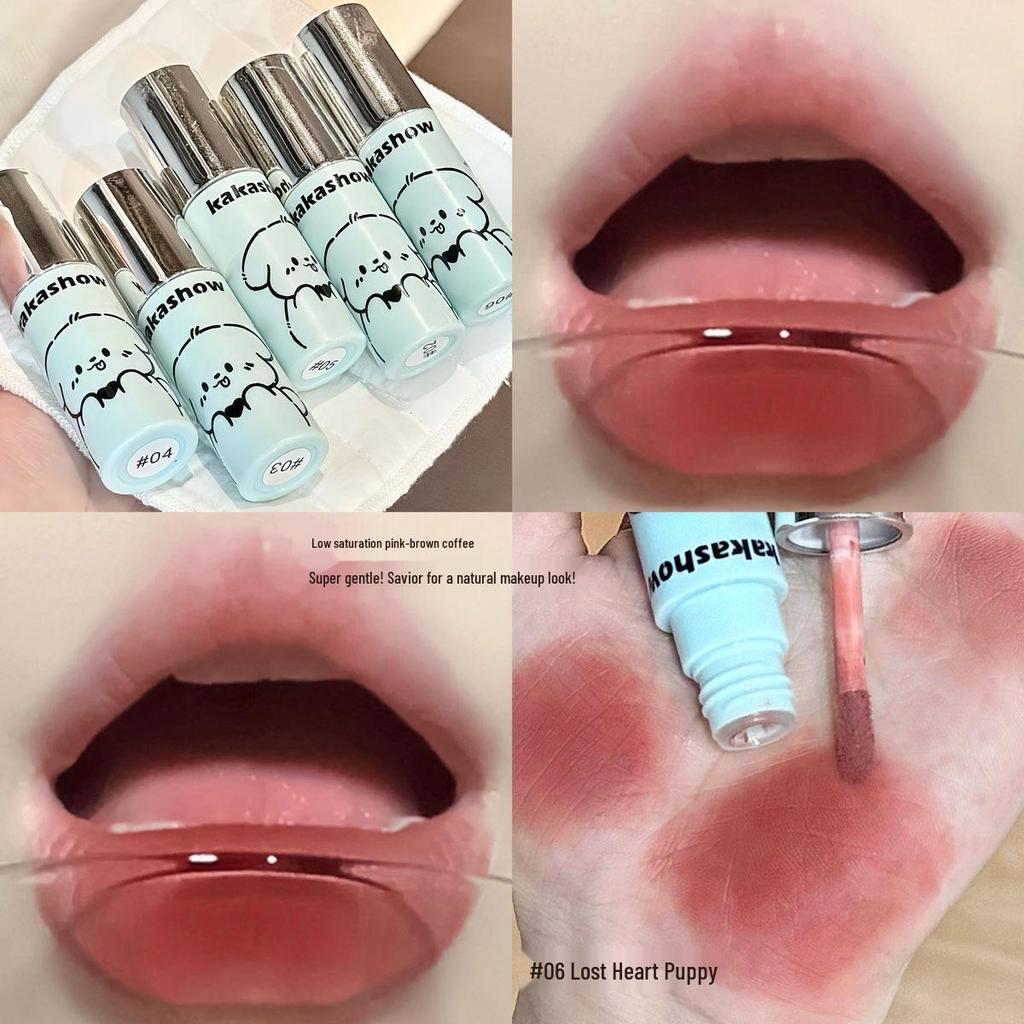 Kakashow Cloud Mousse Lip Glaze - Matte Foggy Autumn/Winter Peach Cream Apricot Whitening Nude Lipstick, Natural Look.