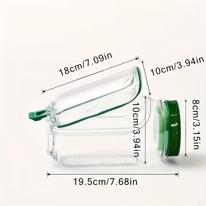 Auslaufsichere Salatbox Kunststoff-Salatbehälter mit seitlich zu öffnendem Deckel Tragbare Frühstücks-Obst-Aufbewahrungsbox für Picknick, Zuhause, Büro