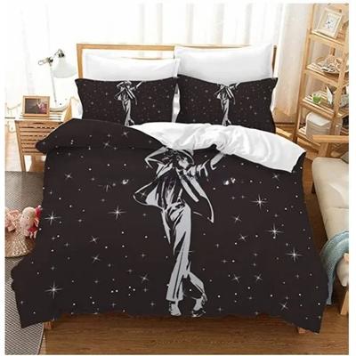 Academia Michael Jackson Star Bettwäsche-Set, 3D-Druck, Bettbezug, Bettwäsche für Jungen und Mädchen, Schlafzimmerdekoration