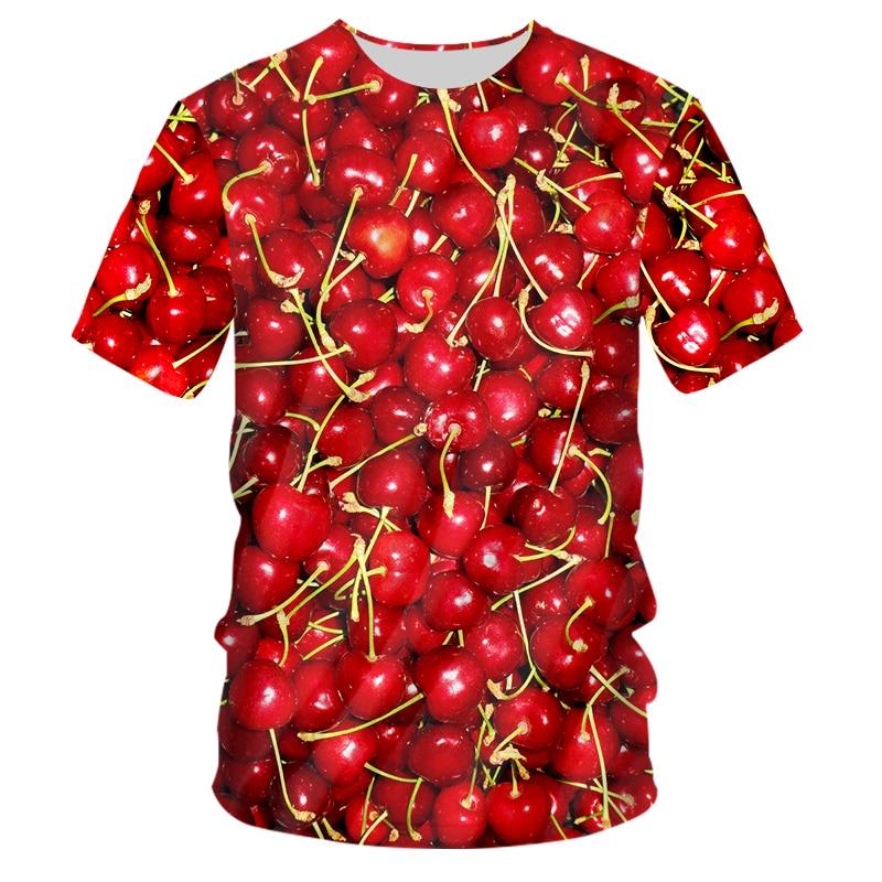 Mode Fruitpatroon 3D Print T-shirts Zomer Heren/Dames Ronde Hals Korte Mouw T-shirt Casual Oversized Tops Streetwear Kinderkleding