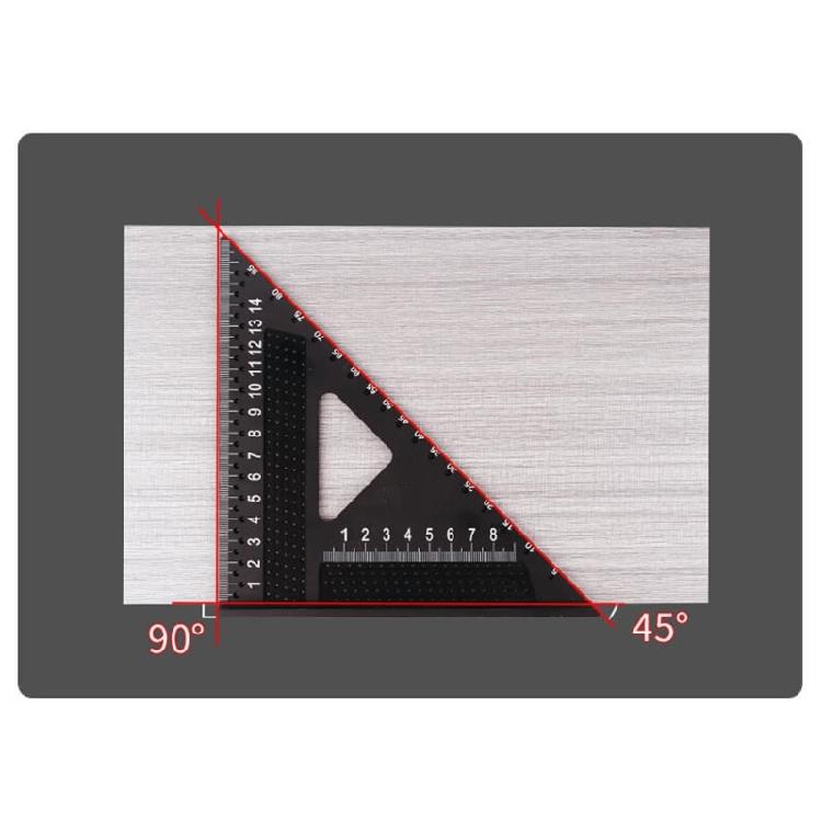 7in Metal Triangle Ruler Measuring Tool 45/90 Degree Carpenter Square Architect Ruler for Man
