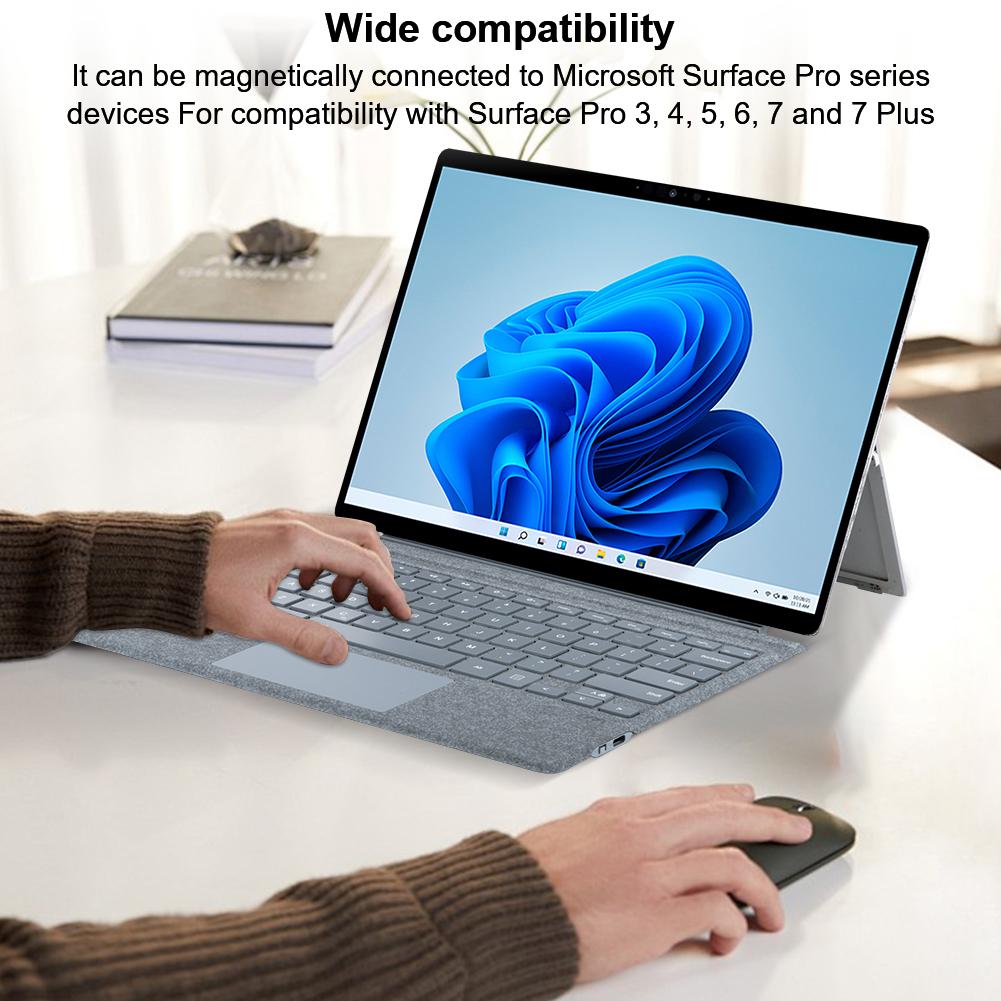 Portable Wireless Keyboard 7 Colors Backlight Bluetooth-Compatible Type Cover Keyboard Magnetic for Surface Pro 3/4/5/6/7/7 Plus