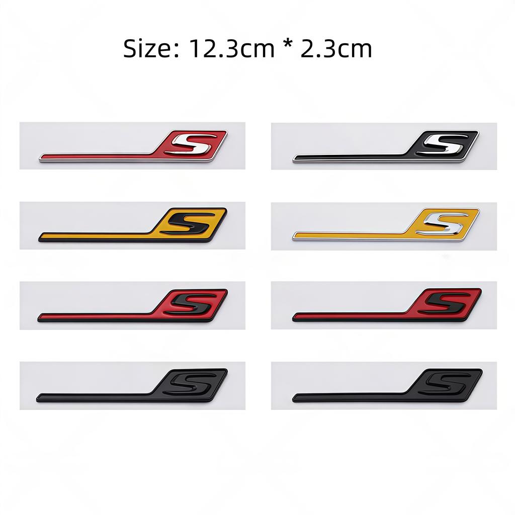1PC ABS GT C S R Logo Badge Sticker Car Rear Trunk Emblem Decal High-Quality Automotive Styling Accessories