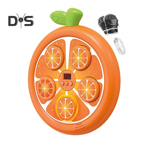 

Фруктовая музыкальная боксерская машина с перчатками, настенная, совместимая с Bluetooth, регулируемая, умная, светодиодная, боксерская тренировочная мишень, боксерская подушка, домашний спортзал, тренировка Sweet Orange