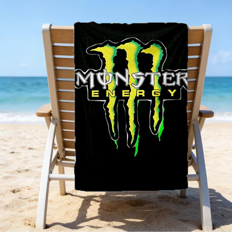 Leistungsstarkes Energy-Drink-Logo Mikrofaser-Strandtuch, Leicht und Schnelltrocknend, für Sommerreisen, Strand-Essentials, Schwimmbad Outdoor