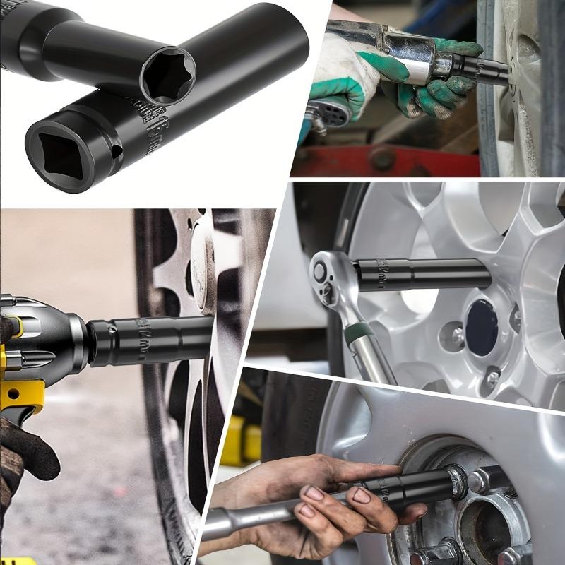 10PCS 8-24mm Deep Impact Socket Wrench Set Hex Drive Sockets with Extension Bar Case for Car Auto Repair Tool Kit
