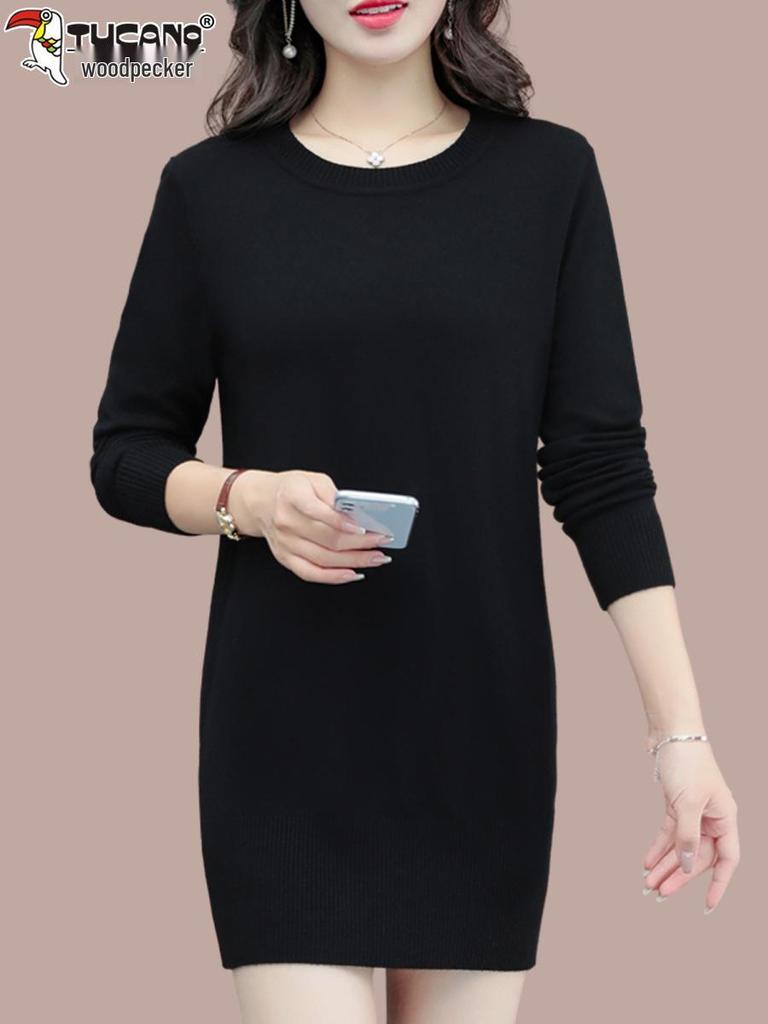 Woodpecker Damen Strickpullover Mittellang - Locker Übergröße Rundhals Oberteil, Herbst/Winter 2025 Kollektion.