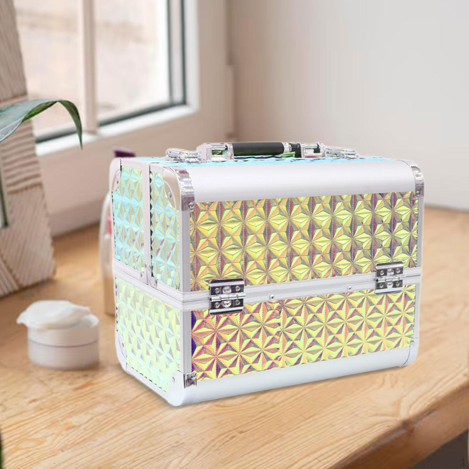 

Elegant Makeup Storage Case with Adjustable Dividers Style D