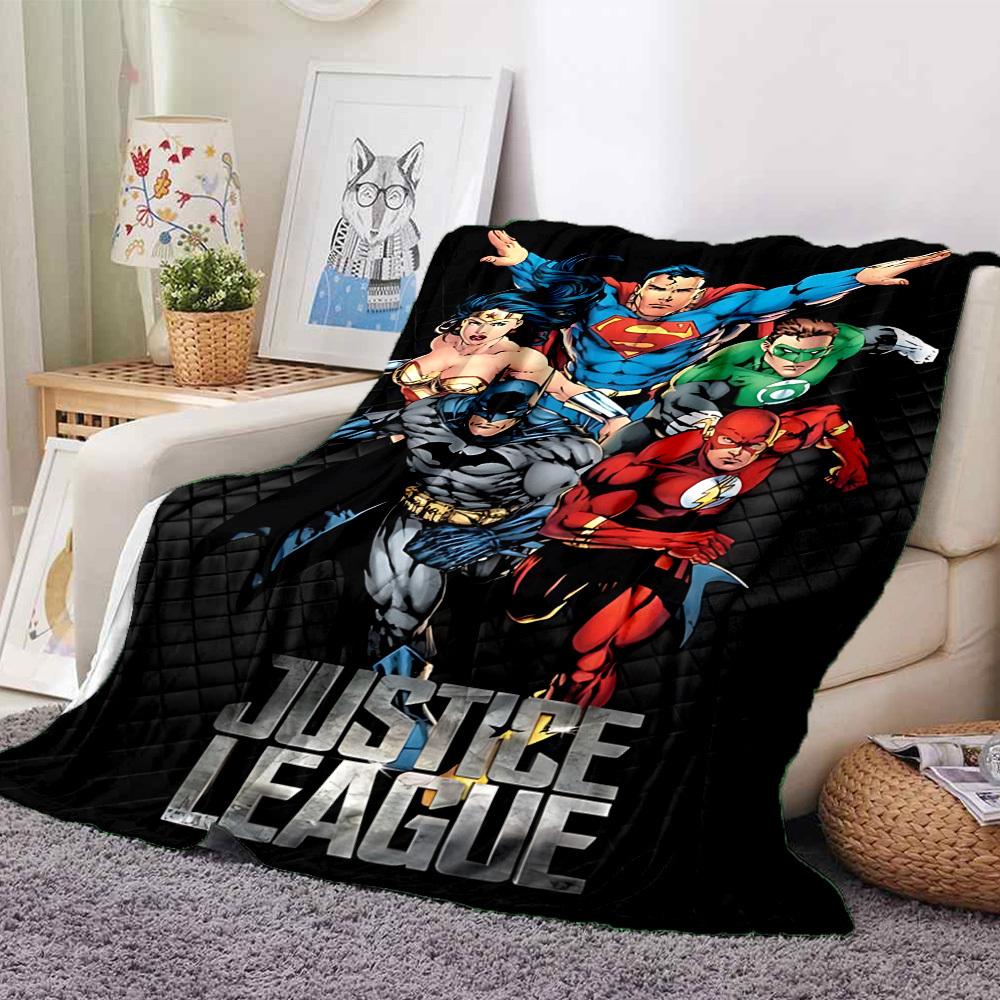 1 Stück Justice League Decke Polyesterfaser, Ganzjahreskomfort für Sofa, Bett, Büro, Auto, Camping, Ideale Heimdekoration & Geschenk, Bürokomfort