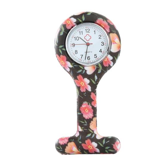 Nurse Watch Round Dial Numerals Silicone Electroplating Stylish #12