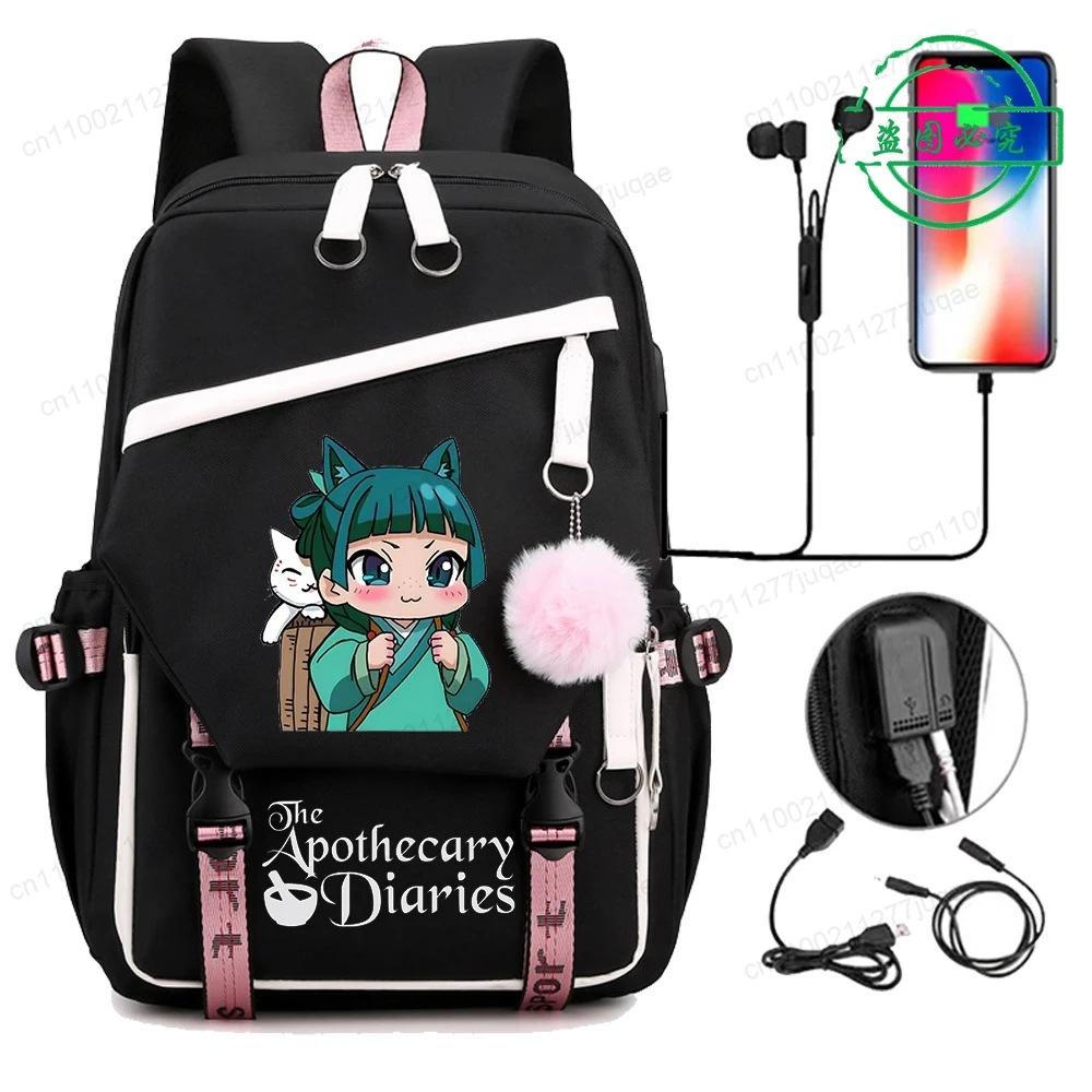 De Apothekersdagboeken Anime Cosplay Rugzak Studenten Schooltas Cartoon Boekentas Laptop Reizen Rugzak Buiten Kinderen Cadeaus black