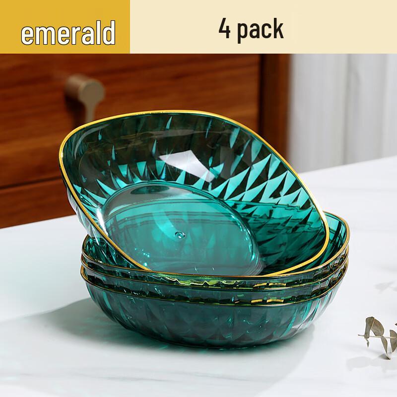 Yangge Food-Grade Nordic Emerald Green Spit Bone Plates (4-Pack)