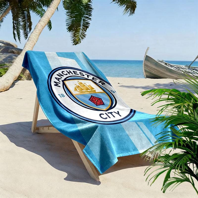 Wild MCFC Victory Print Beach Towel, Large Soft Quick Dry Towel for Beach Camping Swimming