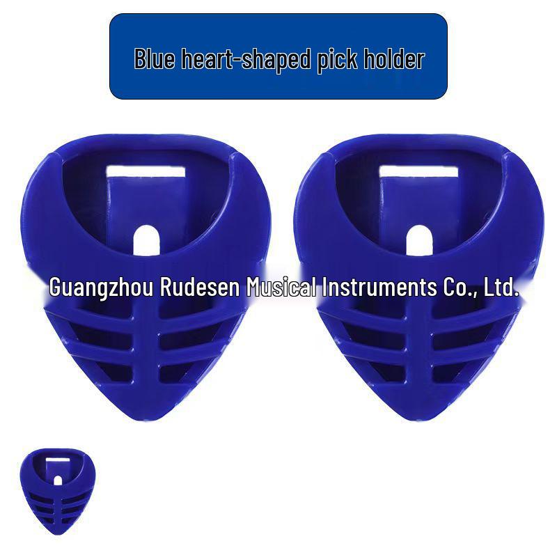 Heart-Shaped Guitar Plectrum Box with Adhesive Triangle Clip and Effects Pedal Accessories