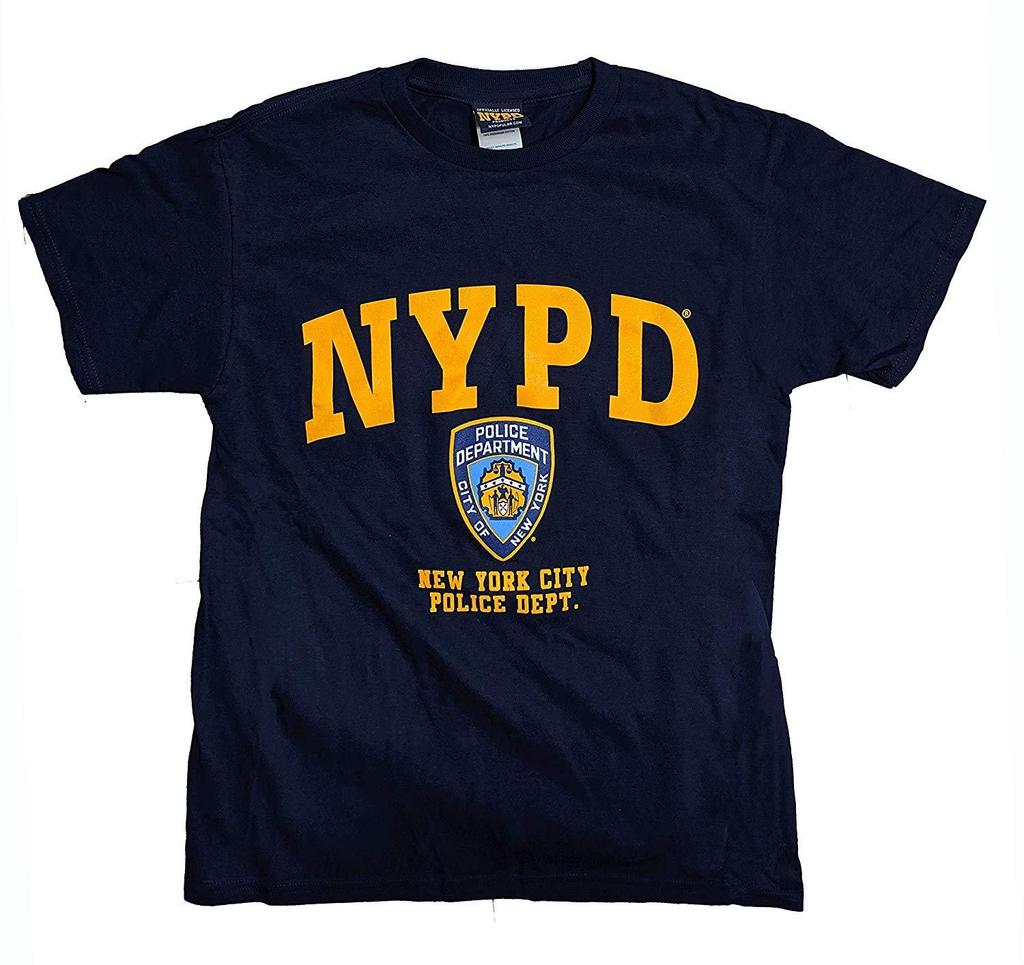 Nypd Short Sleeve Front Yellow Print T Unisex Shirt Cotton Oversize Large Size