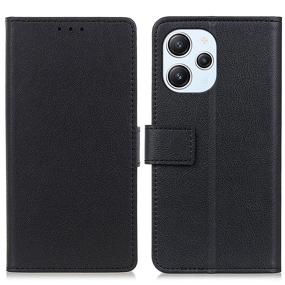 

For Xiaomi Redmi 12 4G Flip Wallet Case PU Leather Stand Shockproof Phone Cover Black