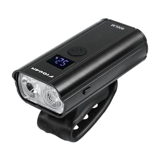 

Велосипедный фонарь IPX4 Водонепроницаемый цифровой дисплей Супер яркий USB перезаряжаемый Регулируемый легкий Ночная езда по дороге Велосипедная фара Светодиодная лампа чёрный