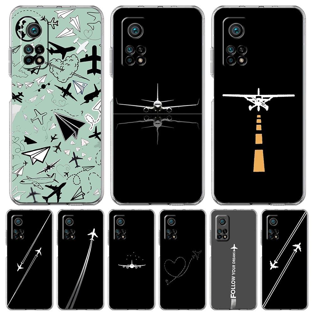 Premium Airplane Pattern Phone Case For Xiaomi Mi Poco X6 X5 NFC X3 F6 F5 Pro F4 F3 15 14T 14 13T 12T 12 13 Lite 11 Clear Cover
