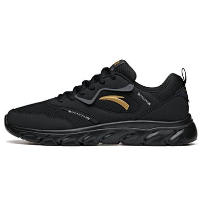 Running Collection Cushioning Slip Resistant Abrasion Resistant Breathable Low Top Running Shoes Men's Black Sneakers 912525514F-1
