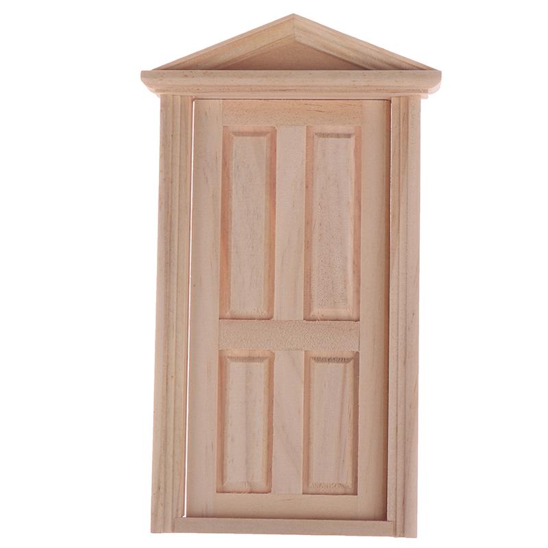 1:12 Dollhouse Miniature Simulation Diy Wooden Spire Door Furniture Accessories