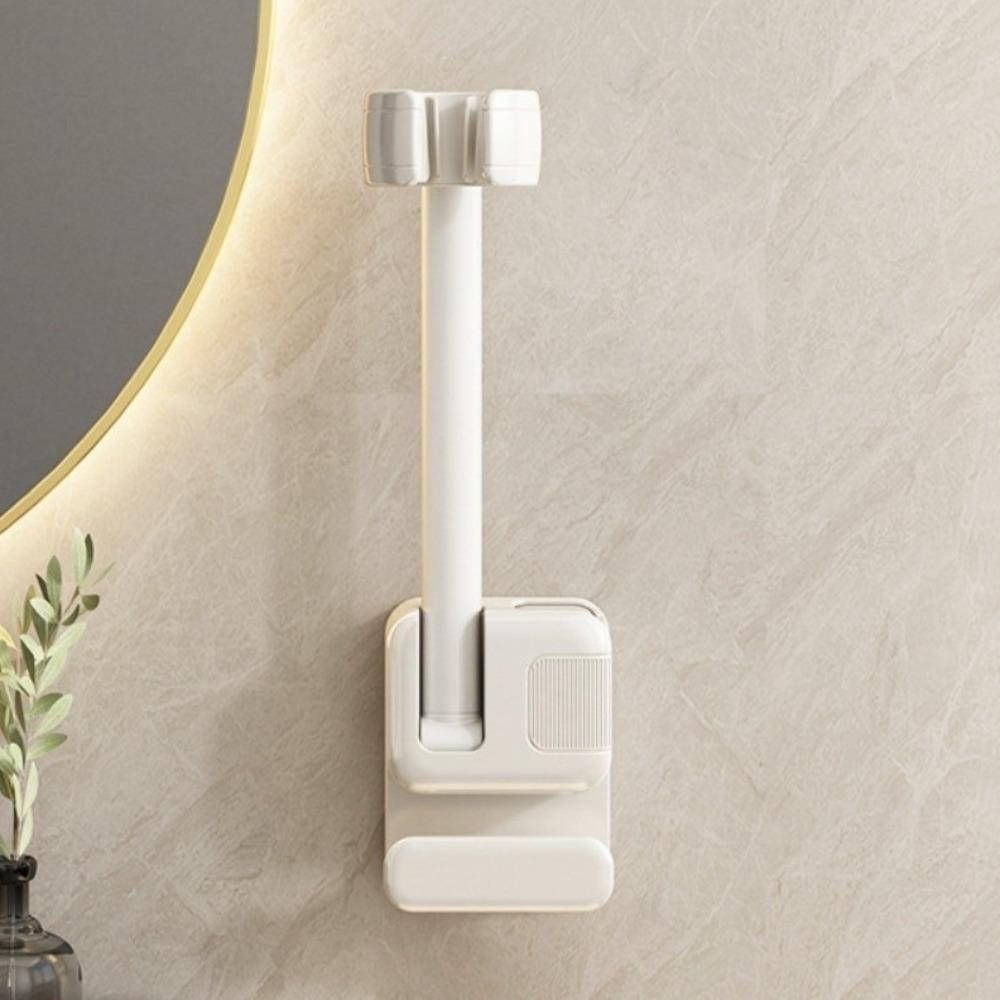 

Rotating Design Hairdryer Holder Wall Mount Wall Mount Rack Organizer Punch-Free Organizer Salon білий