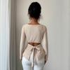 Neues Herbst- und Winter-Damen-Strick-Langarm-Oberteil mit Hohl-Träger-Design, Langarm-Basics