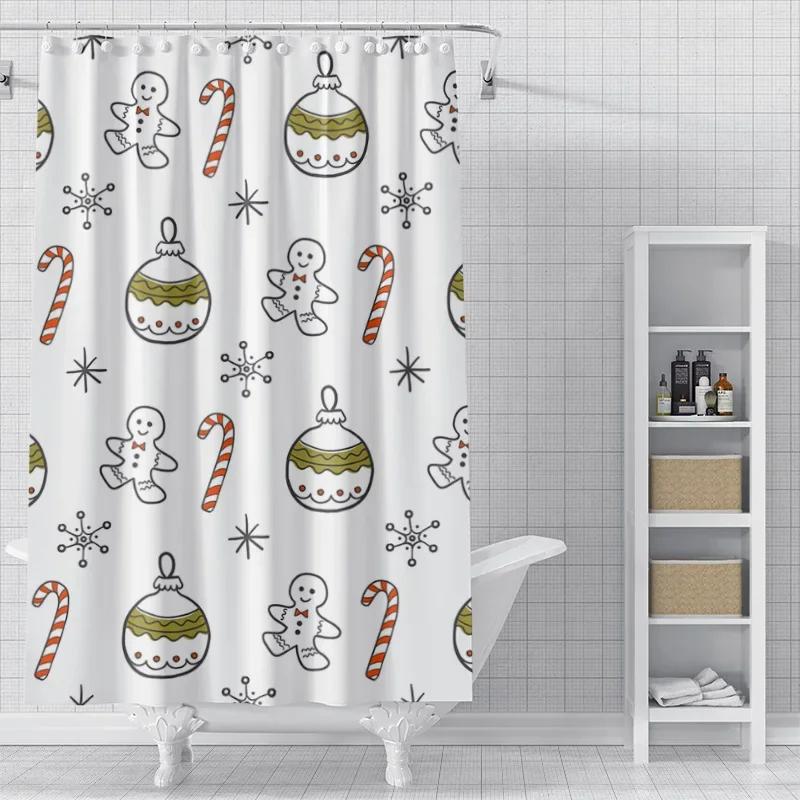 Home decoration shower curtains for bathroom waterproof curtain fabric Modern Nordic style Living Room Merry Christmas winter
