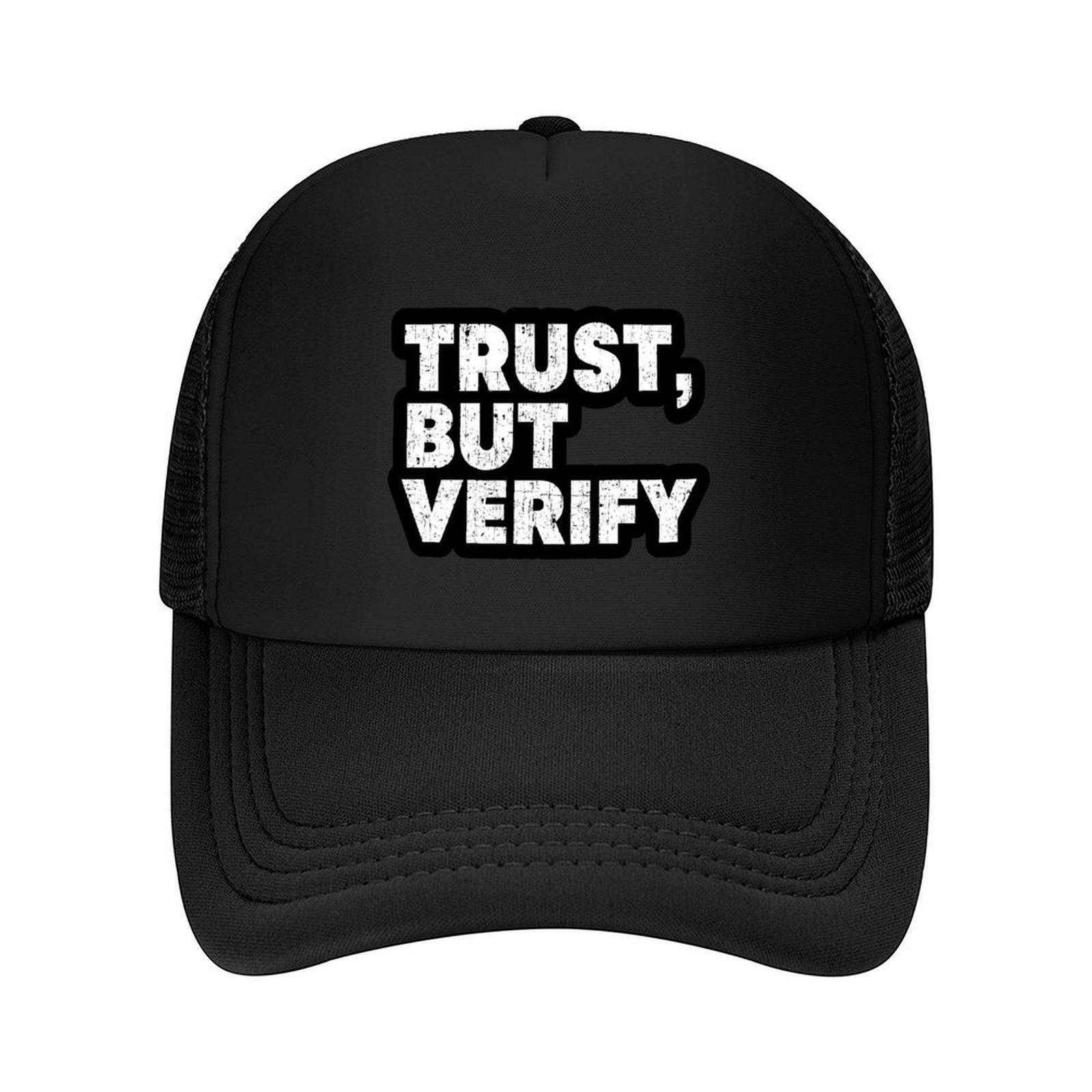 Trust But Verify Baseball Cap funny hat Dropshipping Golf Hat Kids Hat Women Hats Unisexs
