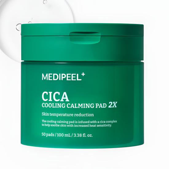 MEDI-PEEL Cica Cooling Calming Pad 2X Korean Skincare Toner Pads 50 Pads X2
