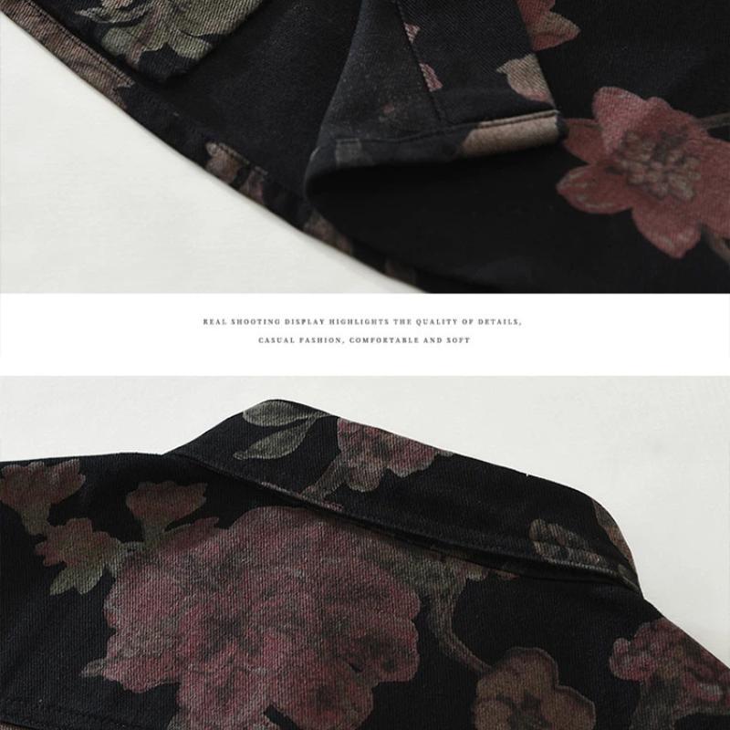 Japanese Fashion Men Long Sleeve Printed Shirts Spring and Summer New Men Tops Youth Streetwear