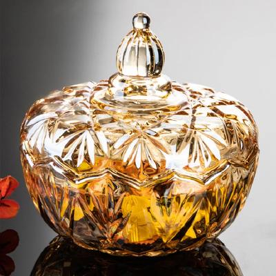 Bleifreies Vorratsglas aus Kristallglas im europäischen Stil, Aufbewahrungsbox für Süßigkeiten mit Deckel, dekoratives Glas, Vorratsglas für Lebensmittel, Heimdekoration