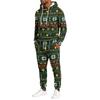 Men's Christmas Print Hoodie and Sweatpants Set, Lightweight Casual Two Piece Outfit with Straight Leg Pants