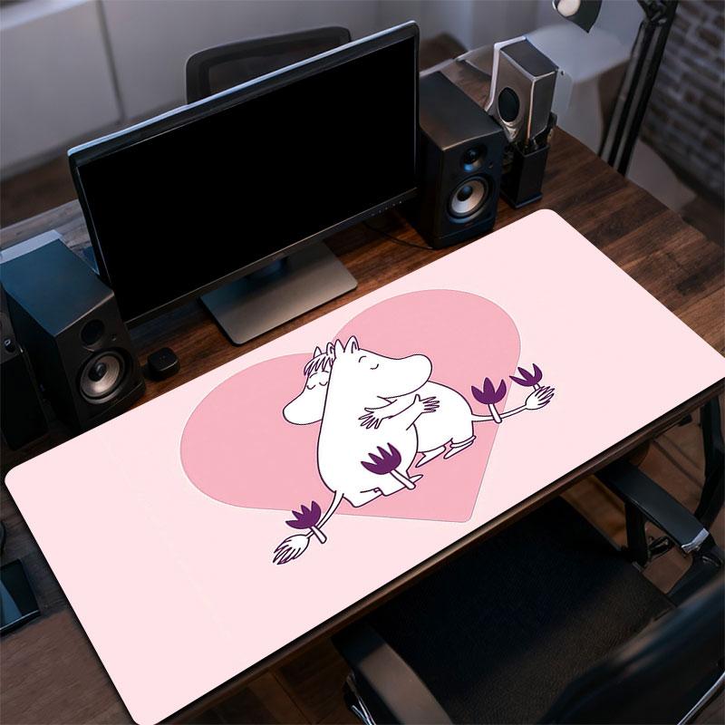 Moomin Art Mouse Pad, Large Gaming Desk Mat, Non-slip XXL Mousepad for Laptop & Tablet, Mini PC Playmat with Stitched Edges