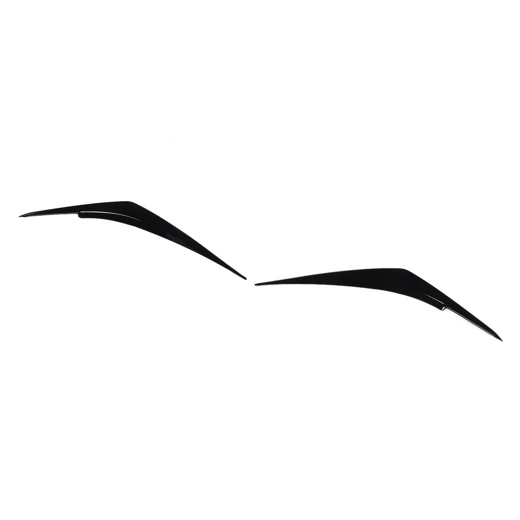 2PCS Headlight Eyebrow Left Right Black Front Lamp Eyelid Trim Cover Decorative Plastic Headlamp