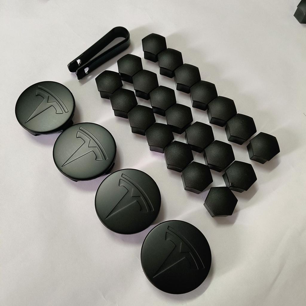 4PCS 25PCS 56mm for Tesla Model 3 Y S/X new Model Y Juniper Car Wheel Center Hub Decorative Caps Badge Lug Nut Protective Cover
