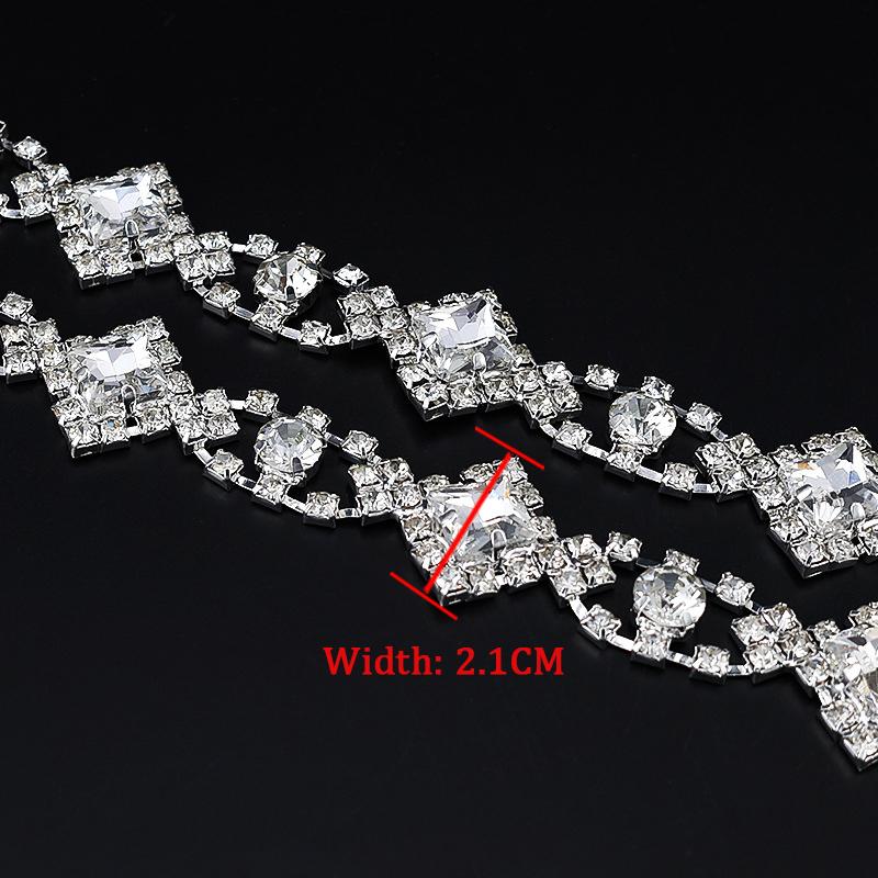 10Yards Rhinestone Sparkle Crystal Diamond Flower Leaf Rhinestone Chain Clothing Bags DIY Arts Wedding Party Gift Decoration