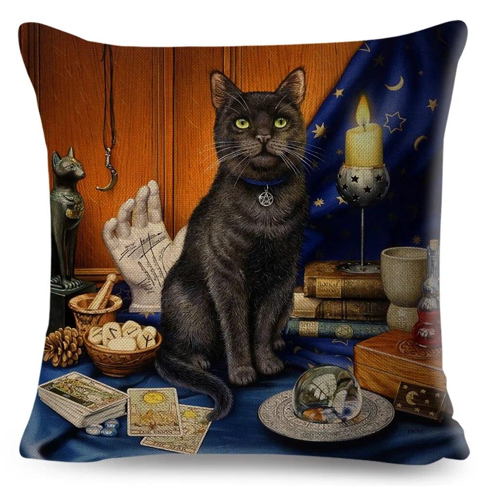 Pet Cartoon Animal Pillowcase Cute Watercolor Cat Cushion Cover Decor Sofa Home Car Children's Room Pillowcase