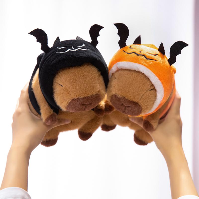 New Halloween Pumpkin Skull Capybara Animasl Toys Black Monster Doll Devil Baby Comfort Kawaii Dolls Christmas Halloween Gifts