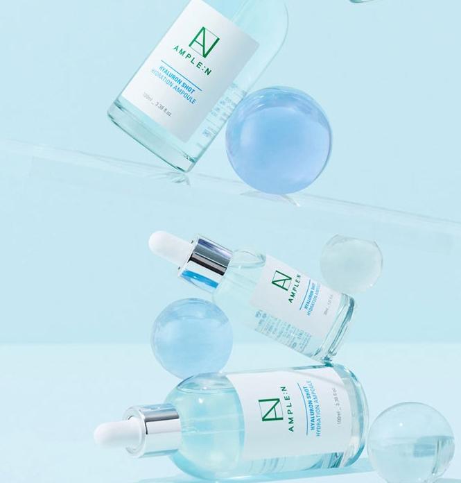 AMPLE:N Hyaluron Shot Ampoule – 100ml / 30ml | 6-Layer Hydration | Moisture-Boosting Serum
