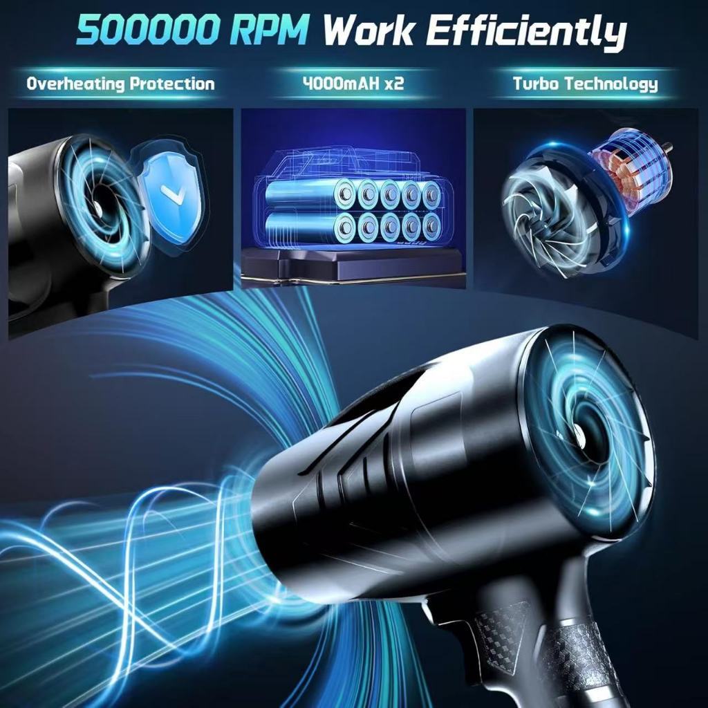 1050W Handheld Concentration Hair Dryer High-Power Turbo Blowing Water Ultra-Violent Fan Cordless Portable Air Blower