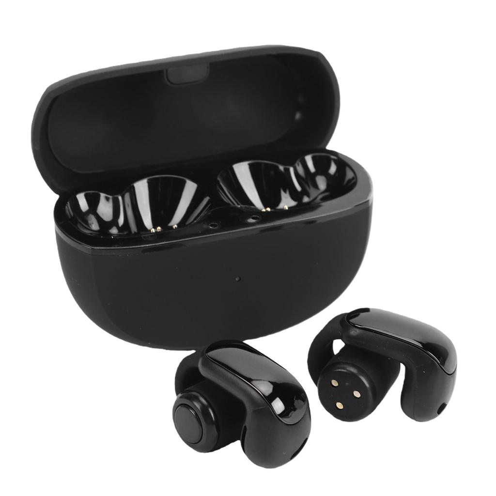 Wireless Earbuds Bluetooth 5.3 IPX5 Water Proof Secure Fit Clip On Headphones for Outdoor Sports Running Black
