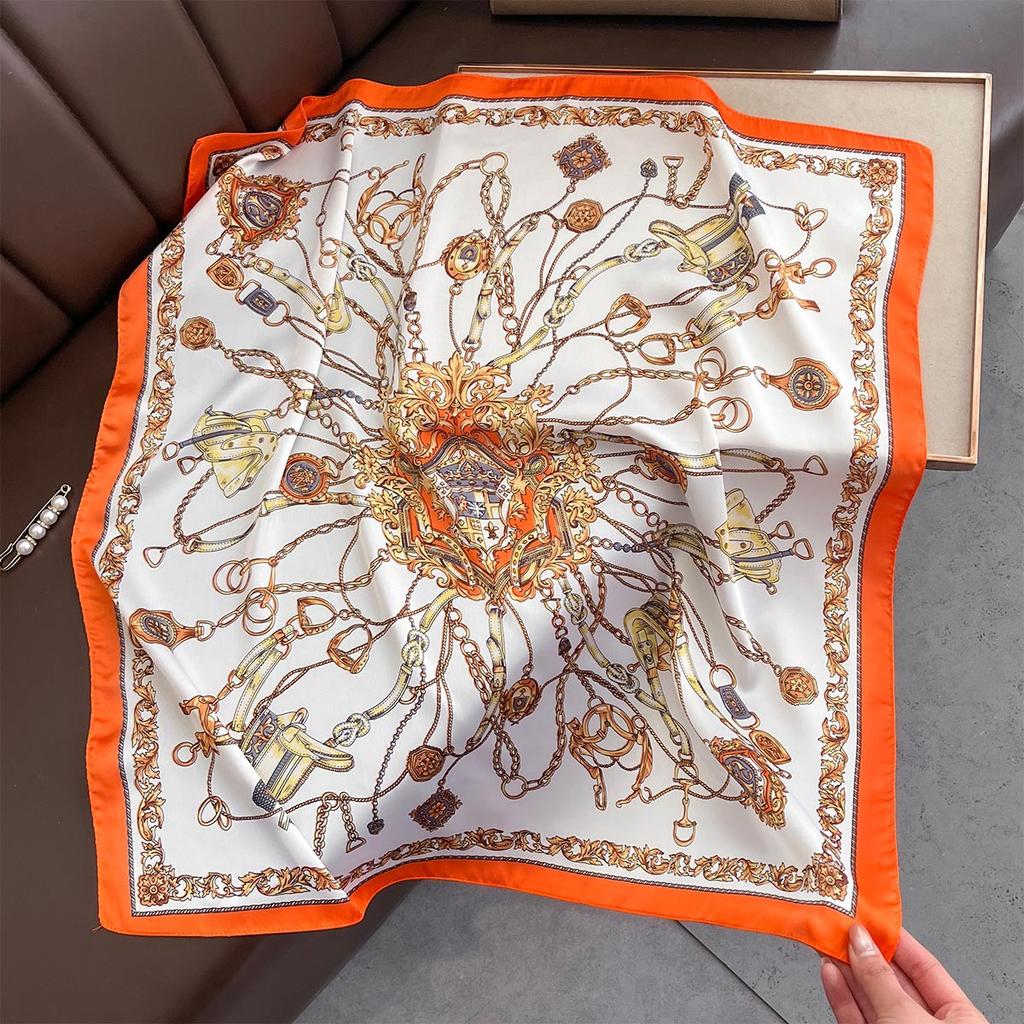 Fashion Luxury Summer Beach 70*70cm Square Silk Scarf Women Handkerchief Female Head Bandana Small Hijab Scarves Tie Shawl