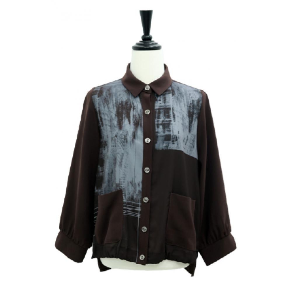 Shiz Madam Pocket Blouse Sensual Printing T57413