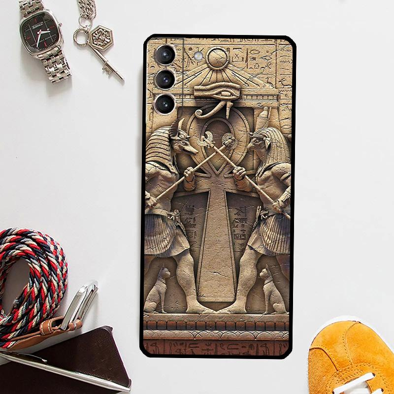 Sacred Eye of Horus Egypt Fresco Case For Samsung Galaxy S25 Ultra S20 S21 S22 S23 Plus S24 Ultra S9 S10 S25 FE Cover Coque