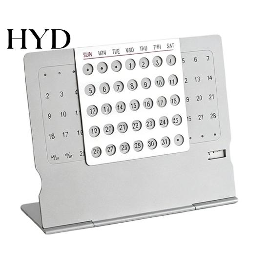 Reusable Calendar Perpetual Ultra-Light 1.4oz Aluminum Alloy Manual Adjustable Monthly Ultra-light Desk Minimalist for Home Office Decor Event 1pc