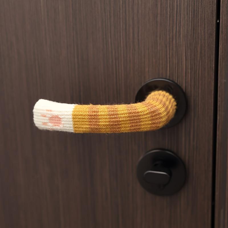 3 Stück Anti-Kollision Türgriffabdeckung Werkzeuge Gestrickte Katzenpfoten-förmige Abdeckung Schutz Kindertürgriff Handschuhe Heimzubehör