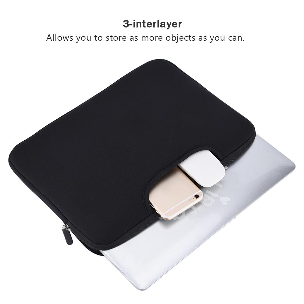 13in Notebook Case Anti collision Full 3 interlayer Laptop Bag Sleeve Case Black