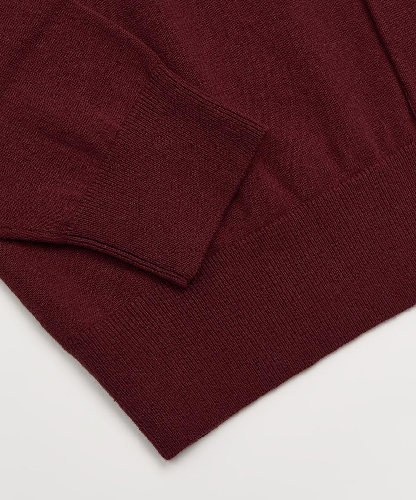 Toffee Cutoff Round Neck Cardigan (Red)