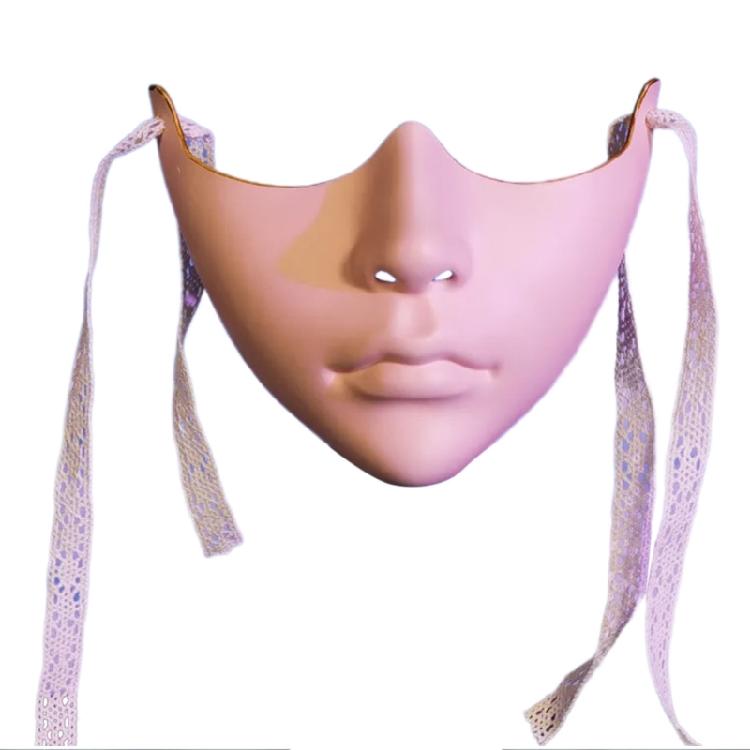 Målad Skönhetsmask Maskeradmask Festmask Estetisk Mask Mekanisk Halvansiktsmask för Halloween Jul Cosplay