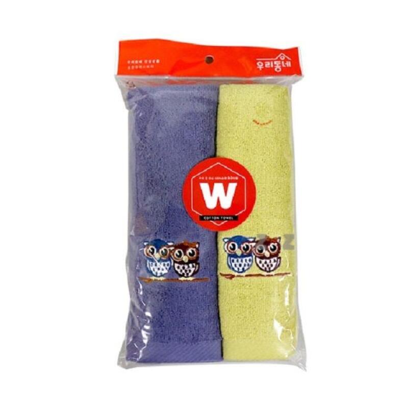 

150g 2-pack 100% Cotton Owl Face Towels for Home Use [WC67D39]